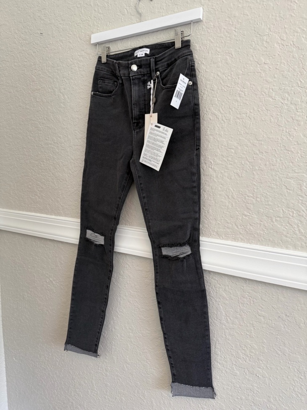 Good American Good Legs Skinny Jeans | Size 0 / 25 | NWT Dark Gray - Picture 8 of 11
